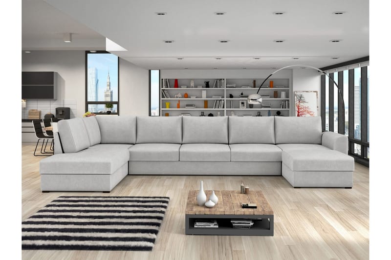 Taberk Bäddsoffa med Divan och Schäslong 5-sits - Grå - Möbler - Soffa - Bäddsoffa - Bäddsoffa divan