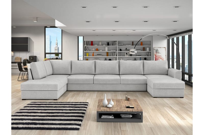 Taberk Bäddsoffa med Divan och Schäslong 5-sits - Grå - Möbler - Soffa - Bäddsoffa - Bäddsoffa divan