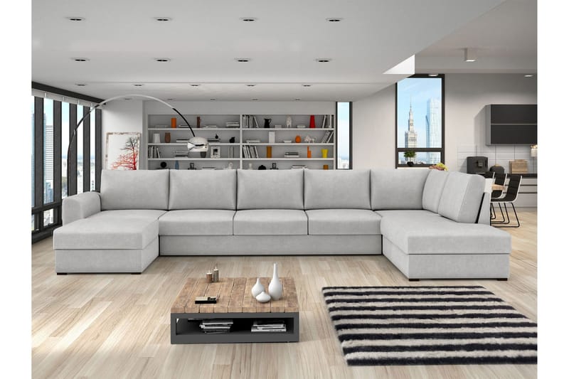 Taberk Bäddsoffa med Divan och Schäslong 5-sits - Grå - Möbler - Soffa - Bäddsoffa - Bäddsoffa divan