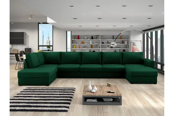 Taberk Bäddsoffa med Divan och Schäslong 5-sits - Grön - Möbler - Soffa - Bäddsoffa - Bäddsoffa divan