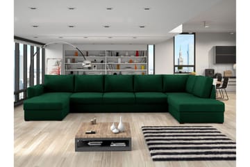 Taberk Bäddsoffa med Divan och Schäslong 5-sits - Grön - Möbler - Soffa - Bäddsoffa - Bäddsoffa divan