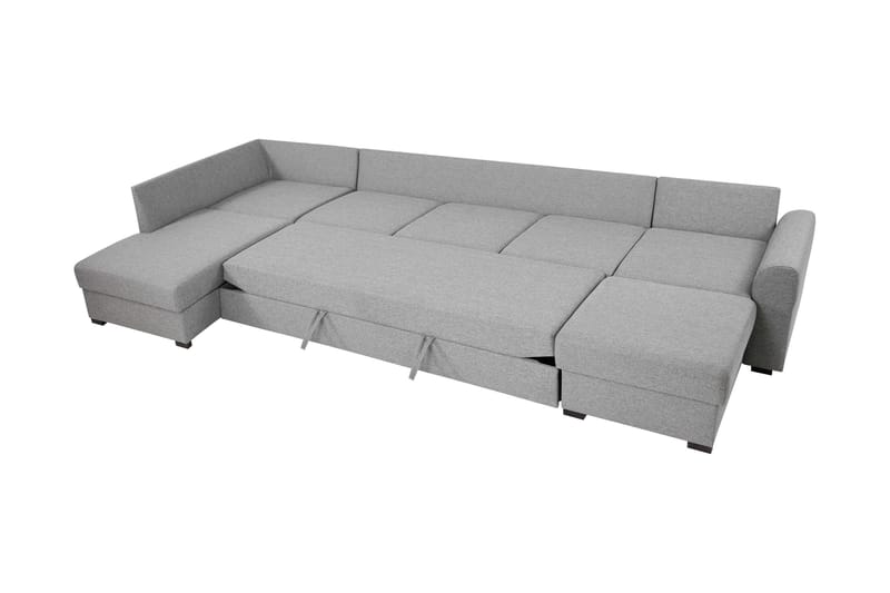 Taberk Bäddsoffa med Divan och Schäslong 5-sits i Bouclé - Grön - Möbler - Soffa - Bäddsoffa - Bäddsoffa divan