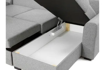 Taberk Bäddsoffa med Divan och Schäslong 5-sits i Chenille - Blå - Möbler - Soffa - Bäddsoffa - Bäddsoffa divan