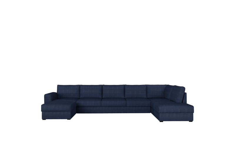 Taberk Bäddsoffa med Divan och Schäslong 5-sits i Chenille - Blå - Möbler - Soffa - Bäddsoffa - Bäddsoffa divan