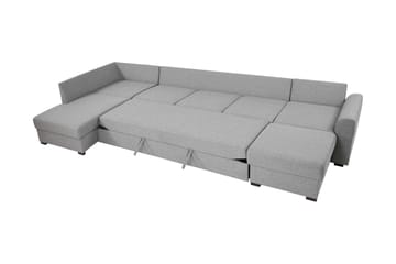 Taberk Bäddsoffa med Divan och Schäslong 5-sits i Chenille - Blå - Möbler - Soffa - Bäddsoffa - Bäddsoffa divan
