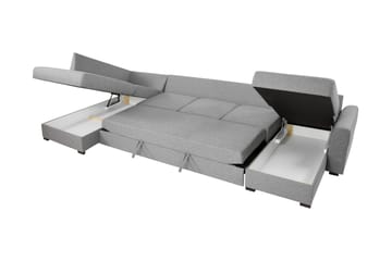 Taberk Bäddsoffa med Divan och Schäslong 5-sits i Chenille - Grön - Möbler - Soffa - Bäddsoffa - Bäddsoffa divan