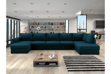 Taberk Bäddsoffa med Divan och Schäslong 5-sits - Marinblå - Möbler - Soffa - Bäddsoffa - Bäddsoffa divan