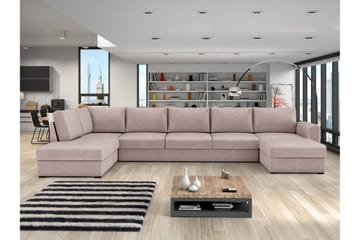Taberk Bäddsoffa med Divan och Schäslong 5-sits - Rosa - Möbler - Soffa - Bäddsoffa - Bäddsoffa divan