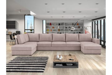 Taberk Bäddsoffa med Divan och Schäslong 5-sits - Rosa - Möbler - Soffa - Bäddsoffa - Bäddsoffa divan