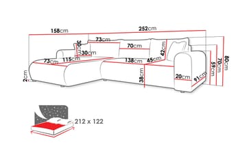 Tacon Bäddsoffa m. Divan 3-sits - Vit - Möbler - Soffa - Bäddsoffa - Bäddsoffa divan