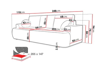 Terros Bäddsoffa 3-sits - Beige - Möbler - Soffa - Bäddsoffa - 3 sits bäddsoffa