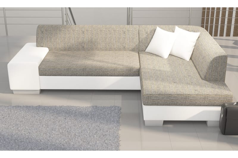 Tietaz Bäddsoffa med Divan - Grå/Svart - Möbler - Soffa - Bäddsoffa - Bäddsoffa längsbäddad