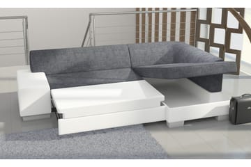 Tietaz Bäddsoffa med Divan - Grå/Svart - Möbler - Soffa - Bäddsoffa - Bäddsoffa längsbäddad