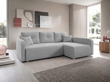 Toren Bäddsoffa med förvaring och Divan Höger - Ljusgrå - Möbler - Soffa - Bäddsoffa - Bäddsoffa divan