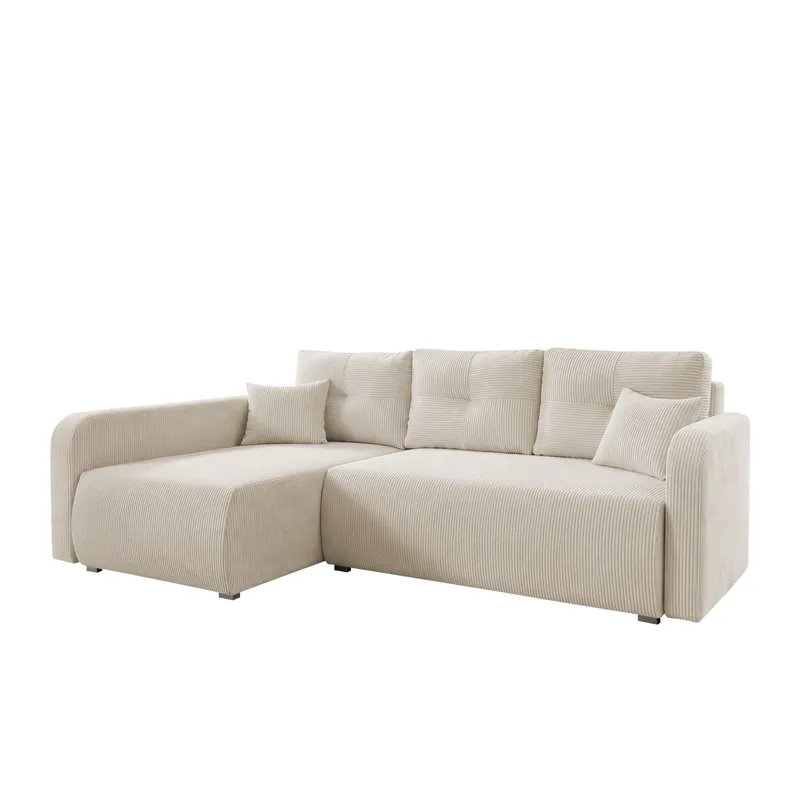 Toren Bäddsoffa med förvaring och Divan Vänster - Beige - Möbler - Soffa - Bäddsoffa - Bäddsoffa divan