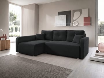Toren Bäddsoffa med förvaring och Divan Vänster - Svart - Möbler - Soffa - Bäddsoffa - Bäddsoffa divan