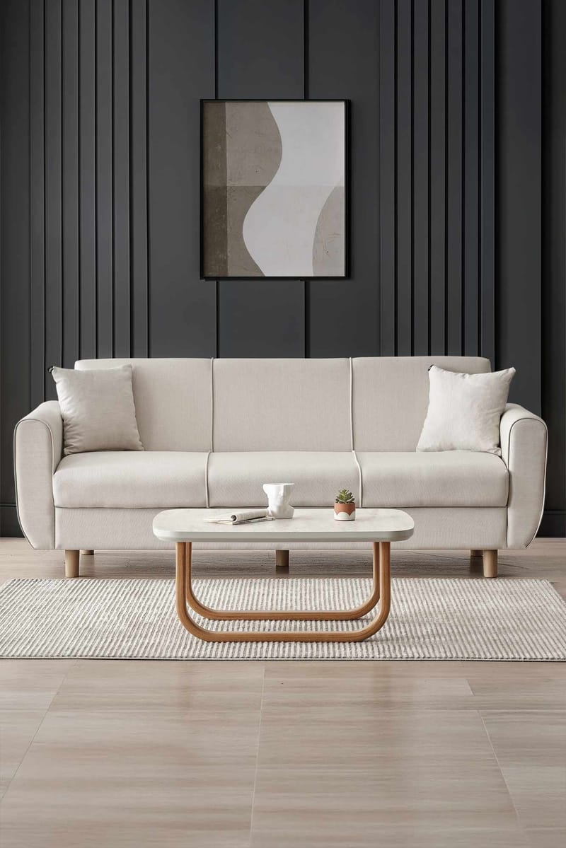 Torlan 3-sits Soffa - Beige - Möbler - Soffa - Bäddsoffa - 3 sits bäddsoffa