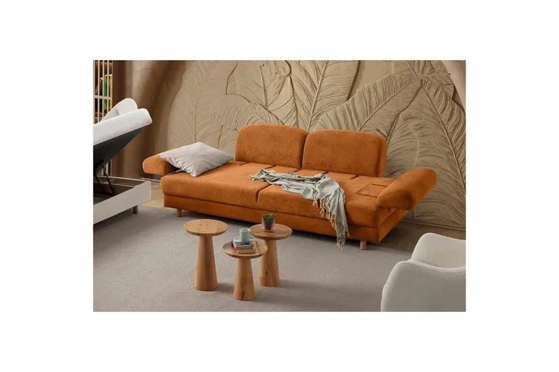 Torrelis Bäddsoffa 3-sits - Terrakotta - Möbler - Soffa - Bäddsoffa - 3 sits bäddsoffa