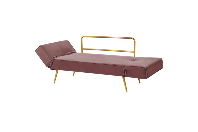 Touya 2-sits Fällbar Bäddsoffa 75x187 cm i Sammet - Rosa - Möbler - Soffa - Bäddsoffa - 2 sits bäddsoffa