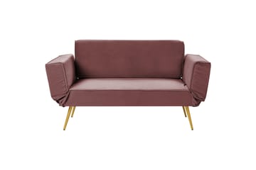 Touya 2-sits Fällbar Bäddsoffa 75x187 cm i Sammet - Rosa - Möbler - Soffa - Bäddsoffa - 2 sits bäddsoffa