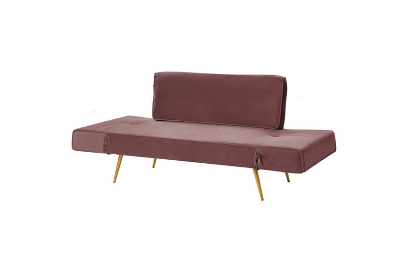 Touya 2-sits Fällbar Bäddsoffa 75x187 cm i Sammet - Rosa - Möbler - Soffa - Bäddsoffa - 2 sits bäddsoffa