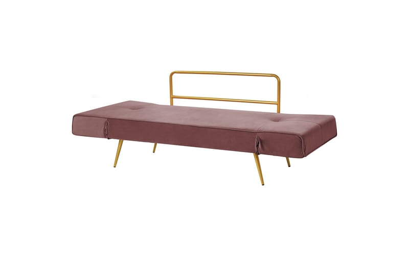 Touya 2-sits Fällbar Bäddsoffa 75x187 cm i Sammet - Rosa - Möbler - Soffa - Bäddsoffa - 2 sits bäddsoffa