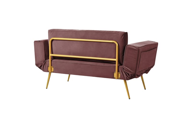 Touya 2-sits Fällbar Bäddsoffa 75x187 cm i Sammet - Rosa - Möbler - Soffa - Bäddsoffa - 2 sits bäddsoffa
