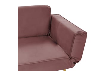 Touya 2-sits Fällbar Bäddsoffa 75x187 cm i Sammet - Rosa - Möbler - Soffa - Bäddsoffa - 2 sits bäddsoffa