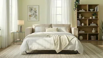 Travstad 3-sits Bäddsoffa i Chenille - Beige - Möbler - Soffa - Bäddsoffa - 3 sits bäddsoffa