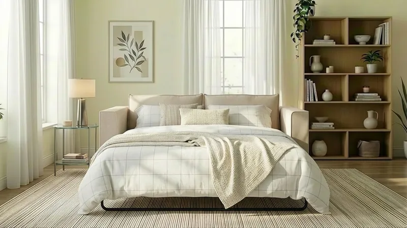 Travstad 3-sits Bäddsoffa i Chenille - Beige - Möbler - Soffa - Bäddsoffa - 3 sits bäddsoffa