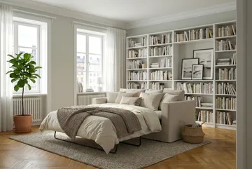 Travstad 3-sits Bäddsoffa i Chenille frammåtbäddad - Beige - Möbler - Soffa - Bäddsoffa - 3 sits bäddsoffa