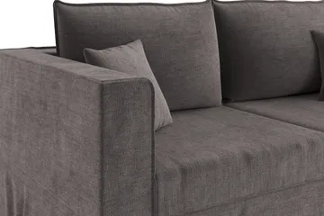 Travstad 3-sits Bäddsoffa i Chenille - Grå - Möbler - Soffa - Bäddsoffa - 3 sits bäddsoffa