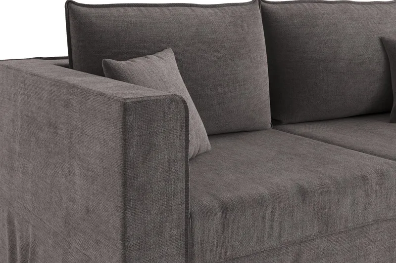 Travstad 3-sits Bäddsoffa i Chenille - Grå - Möbler - Soffa - Bäddsoffa - 3 sits bäddsoffa