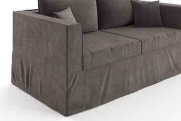 Travstad 3-sits Bäddsoffa i Chenille - Grå - Möbler - Soffa - Bäddsoffa - Framåtbäddad bäddsoffa