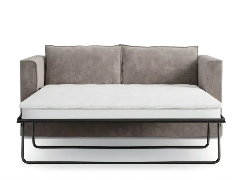 Travstad 3-sits Bäddsoffa med HVILA Bäddmadrass 140x200 cm Memoryskum med Tvättbar klädsel - Grå - Möbler - Soffa - Bäddsoffa - Framåtbäddad bäddsoffa