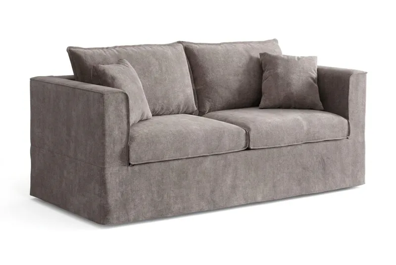 Travstad 3-sits Bäddsoffa med HVILA Bäddmadrass 140x200 cm Memoryskum med Tvättbar klädsel - Grå - Möbler - Soffa - Bäddsoffa - Framåtbäddad bäddsoffa