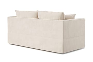 Travstad 3-sits Bäddsoffa med HVILA Bäddmadrass 140x200 cm Polyesterskum Vändbar Sommar & Vintersida och Tvättbar klädsel - Beige/Vit - Möbler - Soffa - Bäddsoffa - 3 sits bäddsoffa