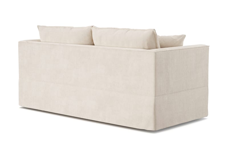 Travstad 3-sits Bäddsoffa med HVILA Bäddmadrass 140x200 cm Polyesterskum Vändbar Sommar & Vintersida och Tvättbar klädsel - Beige/Vit - Möbler - Soffa - Bäddsoffa - 3 sits bäddsoffa