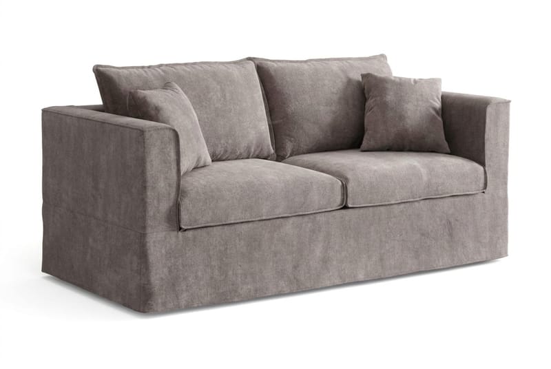 Travstad 3-sits Bäddsoffa med HVILA Bäddmadrass 140x200 cm Polyesterskum Vändbar Sommar & Vintersida och Tvättbar klädsel - Grå - Möbler - Soffa - Bäddsoffa - Framåtbäddad bäddsoffa