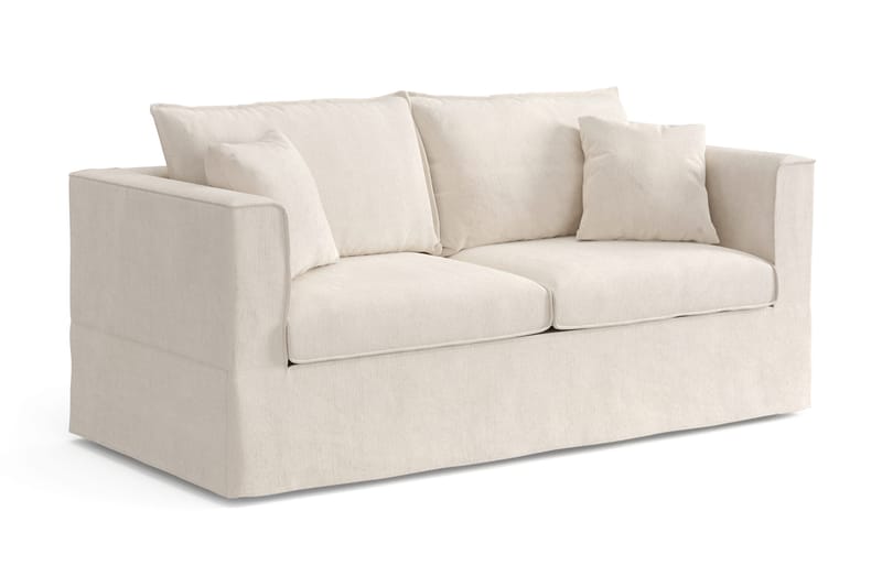 Travstad 3-sits Bäddsoffa med HVILA Bäddmadrass 140x200 cm Polyesterskum Vändbar Sommar & Vintersida och Tvättbar klädsel - Beige/Vit - Möbler - Soffa - Bäddsoffa - 3 sits bäddsoffa