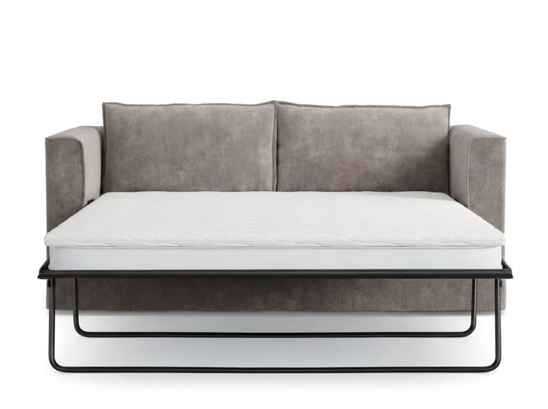 Travstad 3-sits Bäddsoffa med HVILA Bäddmadrass 140x200 cm Polyesterskum Vändbar Sommar & Vintersida och Tvättbar klädsel - Grå - Möbler - Soffa - Bäddsoffa - Framåtbäddad bäddsoffa
