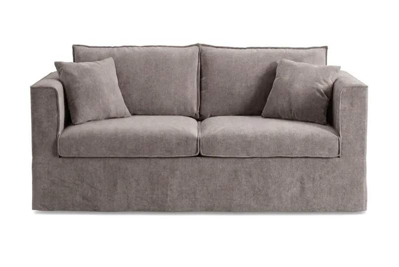 Travstad 3-sits Bäddsoffa med HVILA Bäddmadrass 140x200 cm Polyesterskum Vändbar Sommar & Vintersida och Tvättbar klädsel - Grå - Möbler - Soffa - Bäddsoffa - Framåtbäddad bäddsoffa