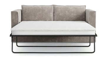 Travstad 3-sits Bäddsoffa med HVILA Bäddmadrass 140x200 cm Polyesterskum med Tvättbar klädsel - Grå/Vit - Möbler - Soffa - Bäddsoffa - 3 sits bäddsoffa