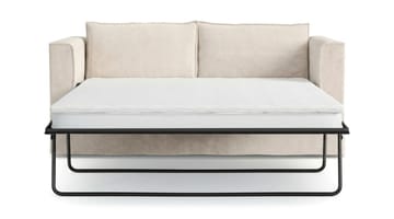Travstad 3-sits Bäddsoffa med HVILA Bäddmadrass 140x200 cm Polyesterskum Vändbar Sommar & Vintersida och Tvättbar klädsel - Beige/Vit - Möbler - Soffa - Bäddsoffa - 3 sits bäddsoffa