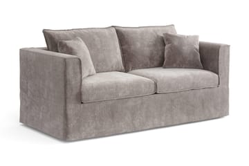 Travstad 3-sits Bäddsoffa med HVILA Bäddmadrass 140x200 cm Polyesterskum med Tvättbar klädsel - Grå/Vit - Möbler - Soffa - Bäddsoffa - 3 sits bäddsoffa
