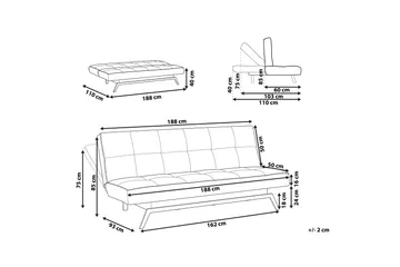 Tripta Bäddsoffa 3-sits - Svart/Vit - Möbler - Soffa - Bäddsoffa - 3 sits bäddsoffa