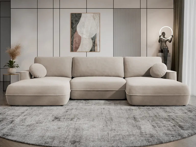 Uppland Bäddsoffa Dubbeldivan 5-sits - Beige - Möbler - Soffa - Bäddsoffa - U bäddsoffa