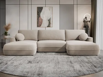 Uppland Bäddsoffa Dubbeldivan 5-sits - Beige - Möbler - Soffa - Bäddsoffa - U bäddsoffa