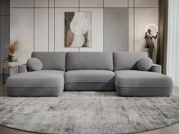 Uppland Bäddsoffa Dubbeldivan 5-sits - Grå - Möbler - Soffa - Bäddsoffa - U bäddsoffa