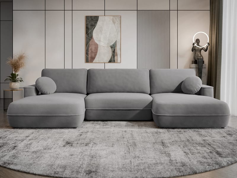 Uppland Bäddsoffa Dubbeldivan 5-sits - Grå - Möbler - Soffa - Bäddsoffa - U bäddsoffa